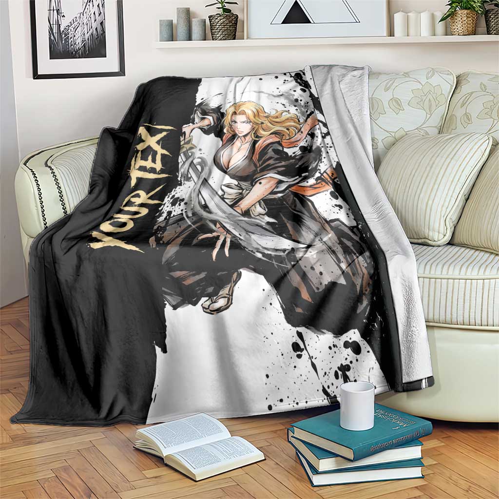 Personalized Rangiku Matsumoto Blanket Ink Splash Anime Brush Style
