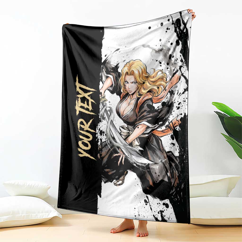 Personalized Rangiku Matsumoto Blanket Ink Splash Anime Brush Style