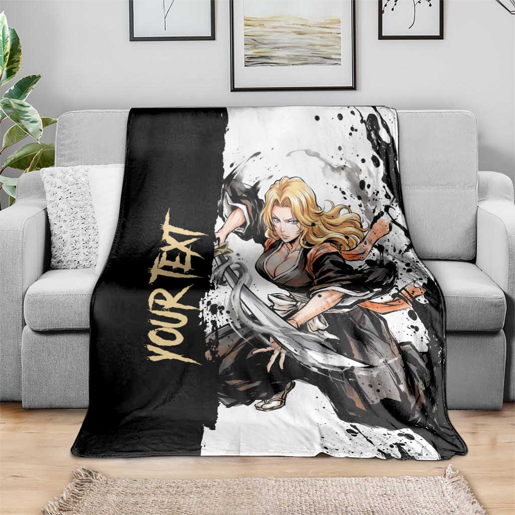 Personalized Rangiku Matsumoto Blanket Ink Splash Anime Brush Style