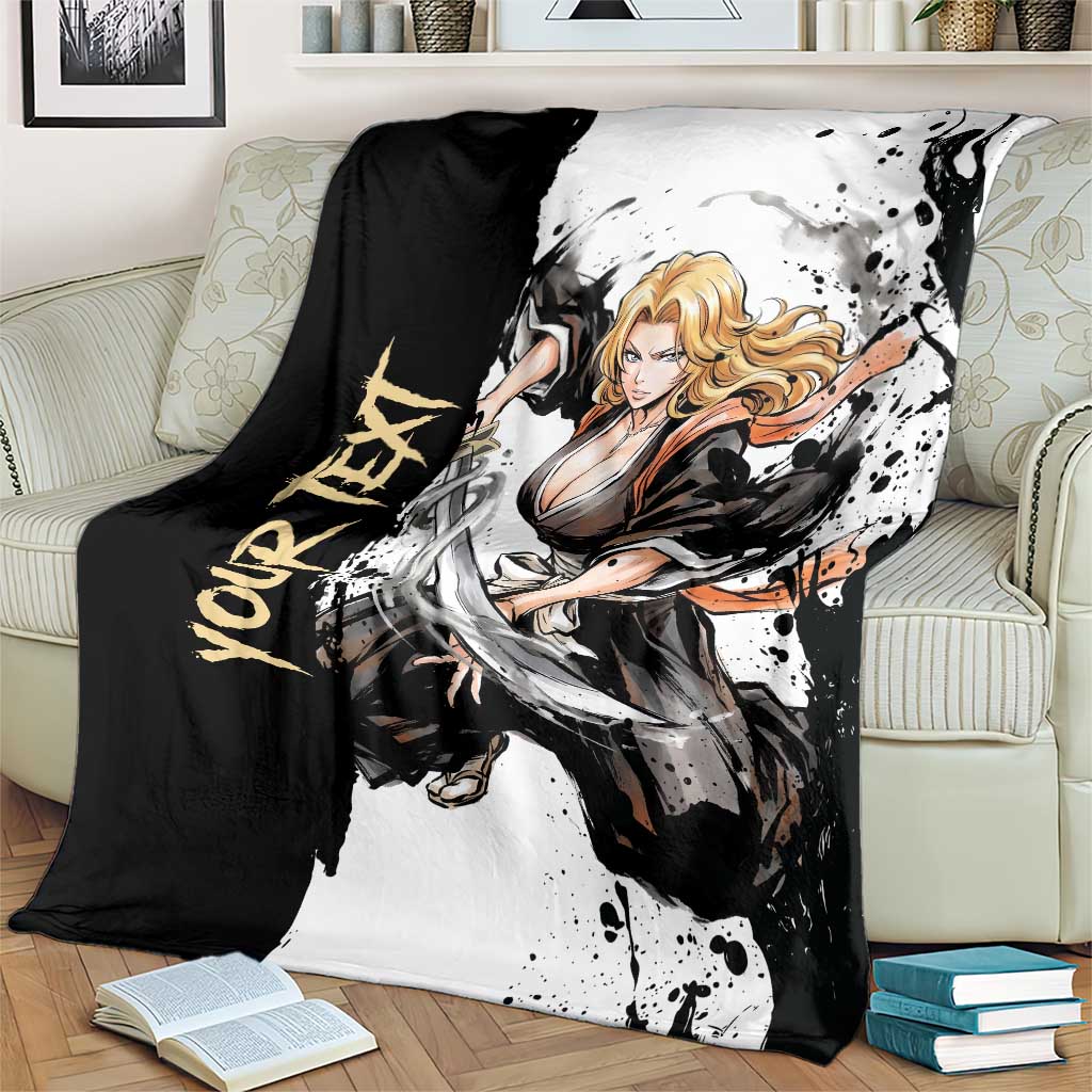 Personalized Rangiku Matsumoto Blanket Ink Splash Anime Brush Style