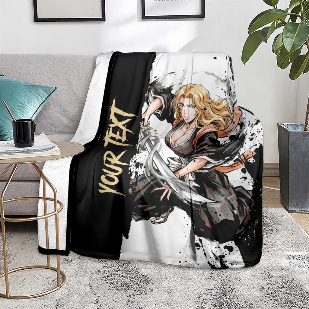Personalized Rangiku Matsumoto Blanket Ink Splash Anime Brush Style