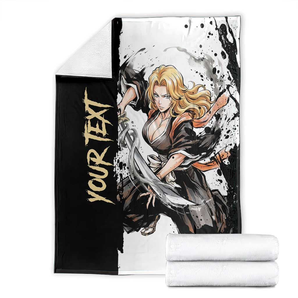 Personalized Rangiku Matsumoto Blanket Ink Splash Anime Brush Style