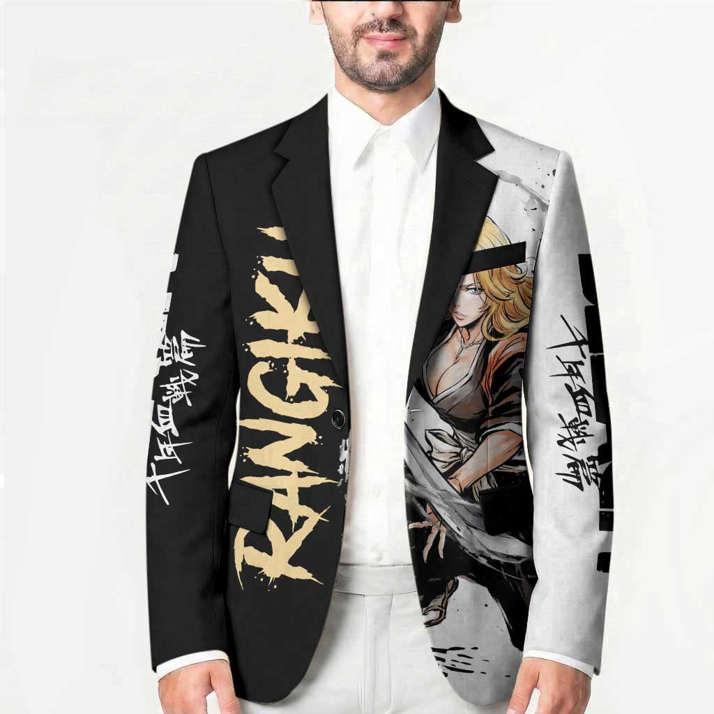 Personalized Rangiku Matsumoto Blazer Ink Splash Anime Brush Style