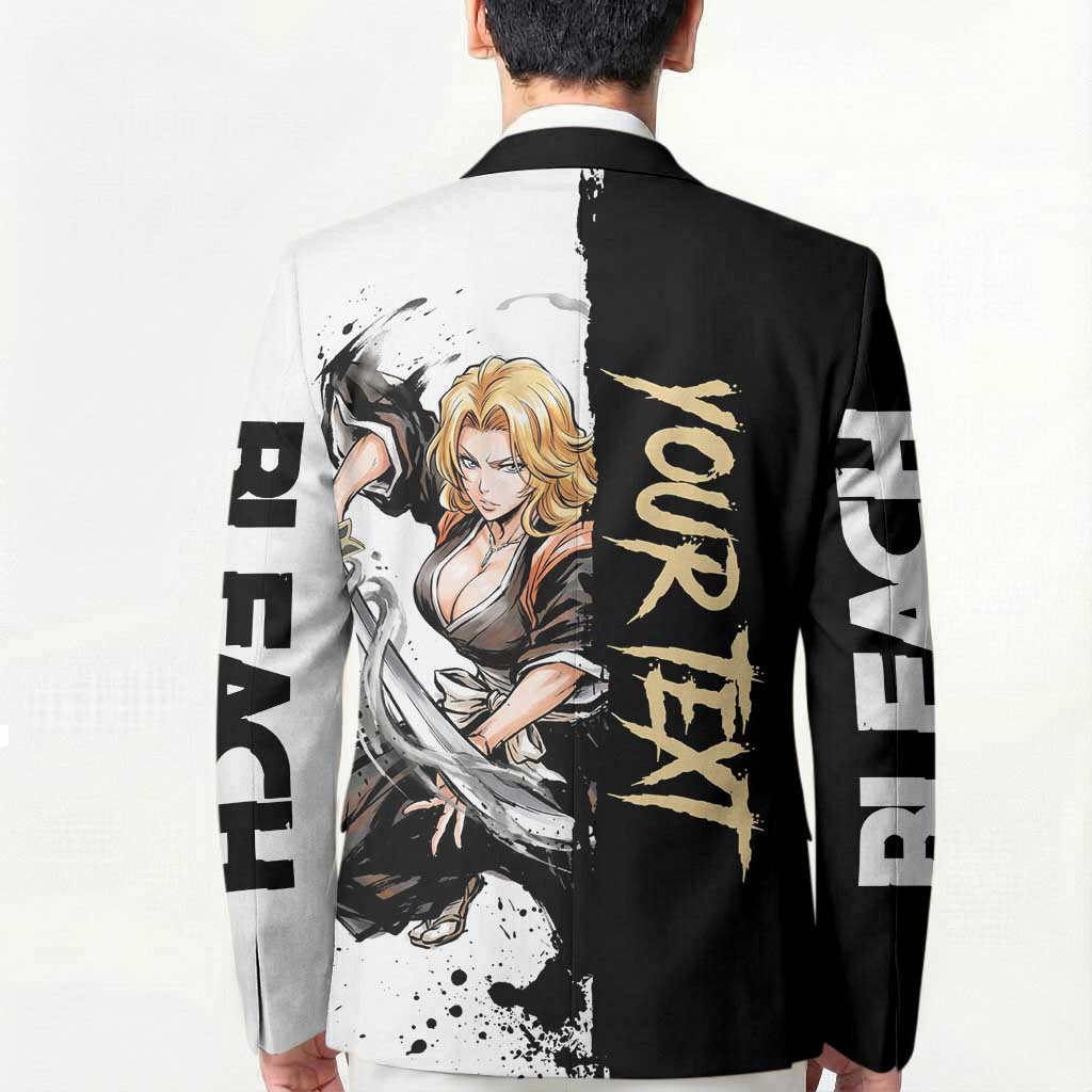 Personalized Rangiku Matsumoto Blazer Ink Splash Anime Brush Style