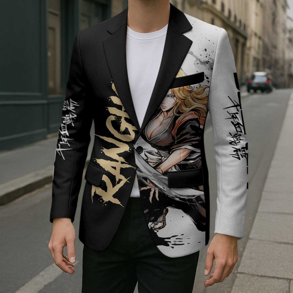Personalized Rangiku Matsumoto Blazer Ink Splash Anime Brush Style