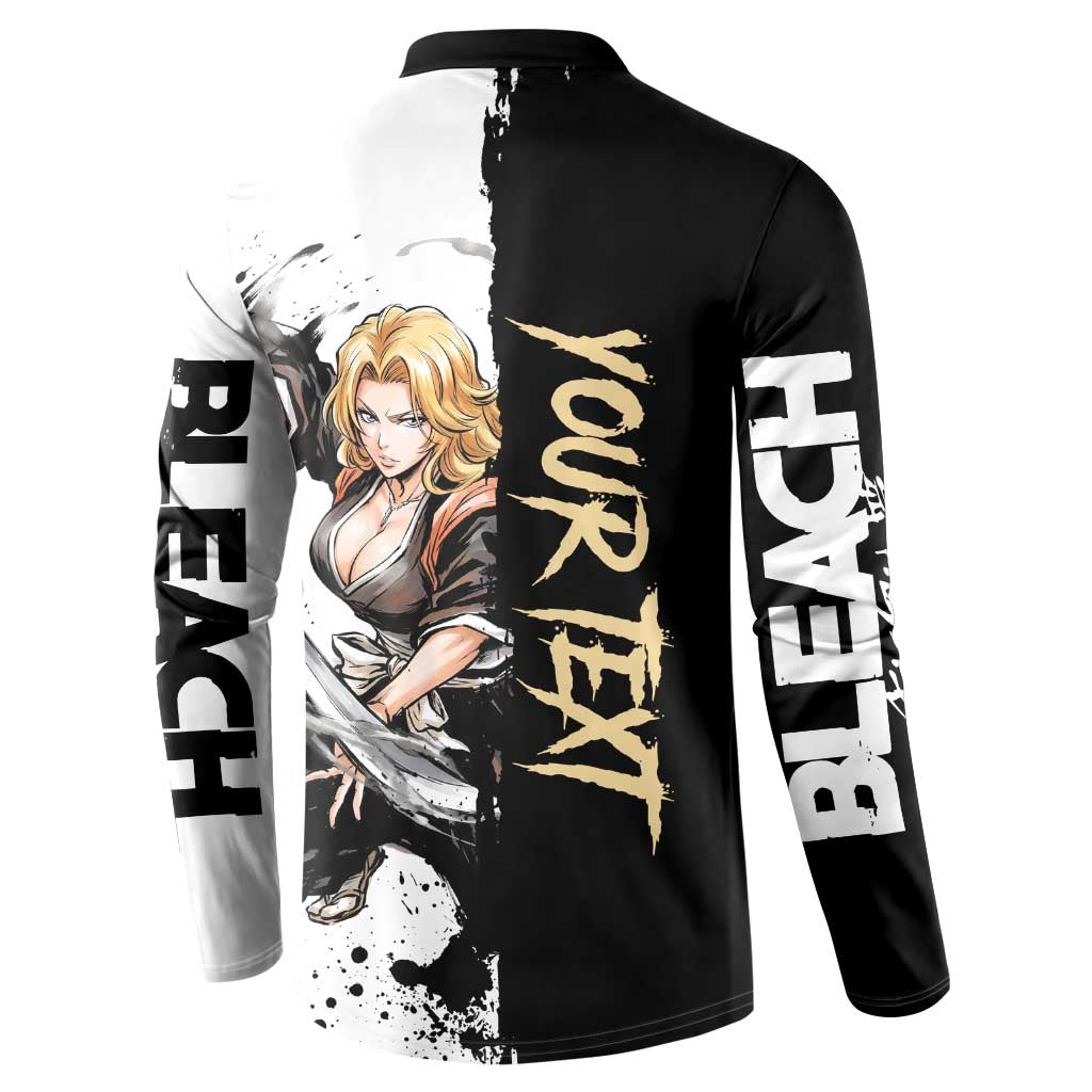 Personalized Rangiku Matsumoto Button Sweatshirt Ink Splash Anime Brush Style