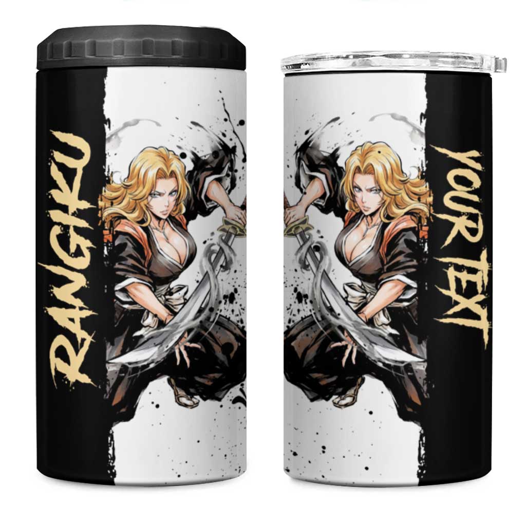 Personalized Rangiku Matsumoto 4 in 1 Can Cooler Tumbler Ink Splash Anime Brush Style