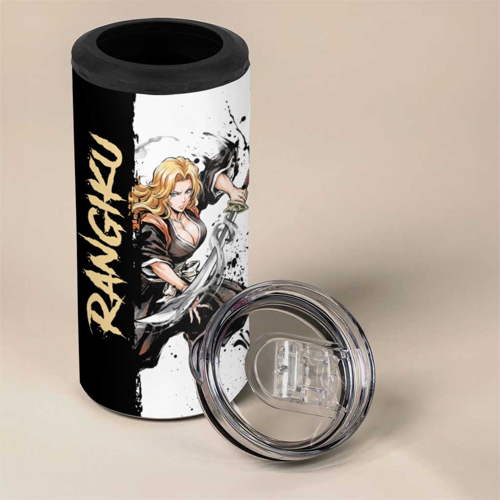 Personalized Rangiku Matsumoto 4 in 1 Can Cooler Tumbler Ink Splash Anime Brush Style