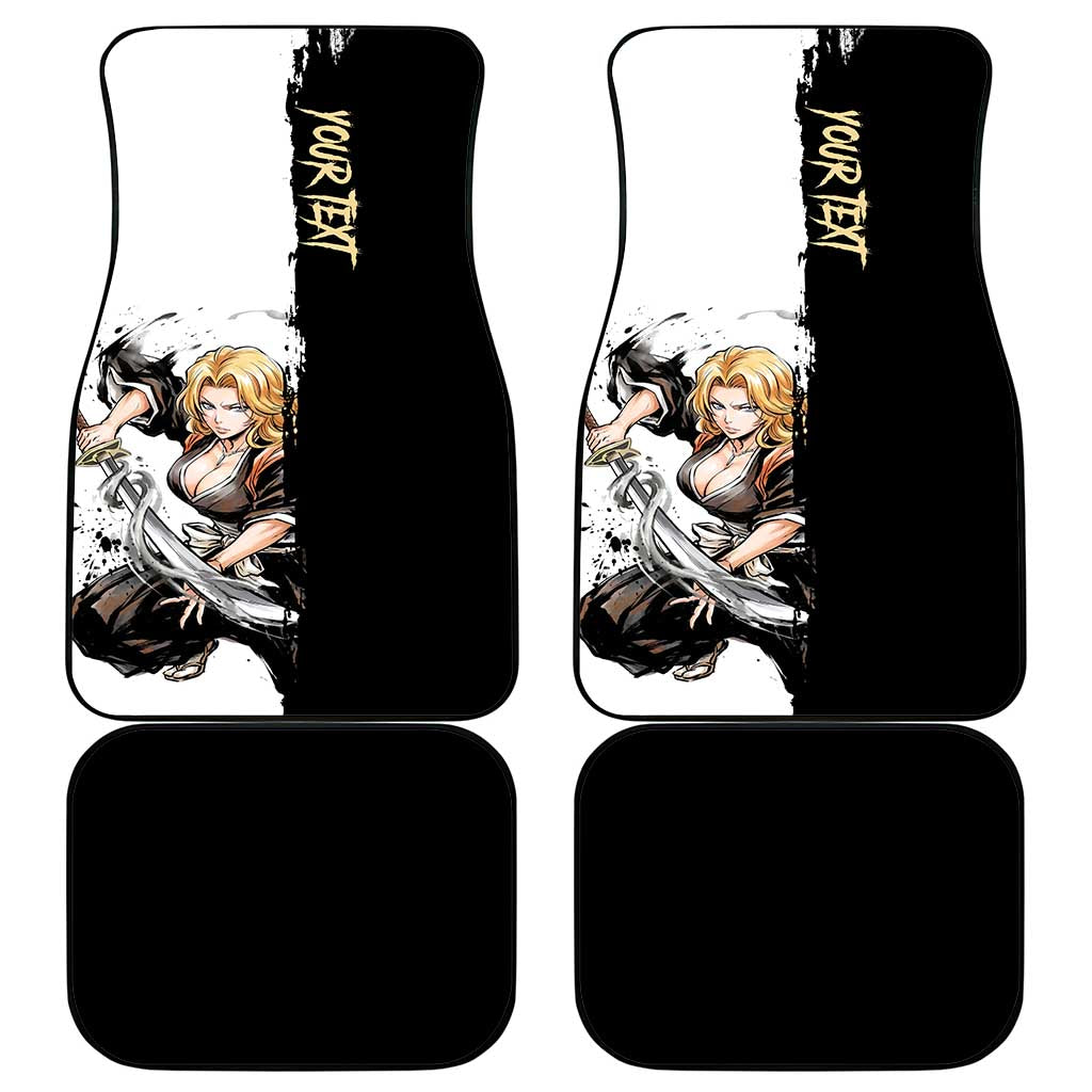 Personalized Rangiku Matsumoto Car Mats Ink Splash Anime Brush Style