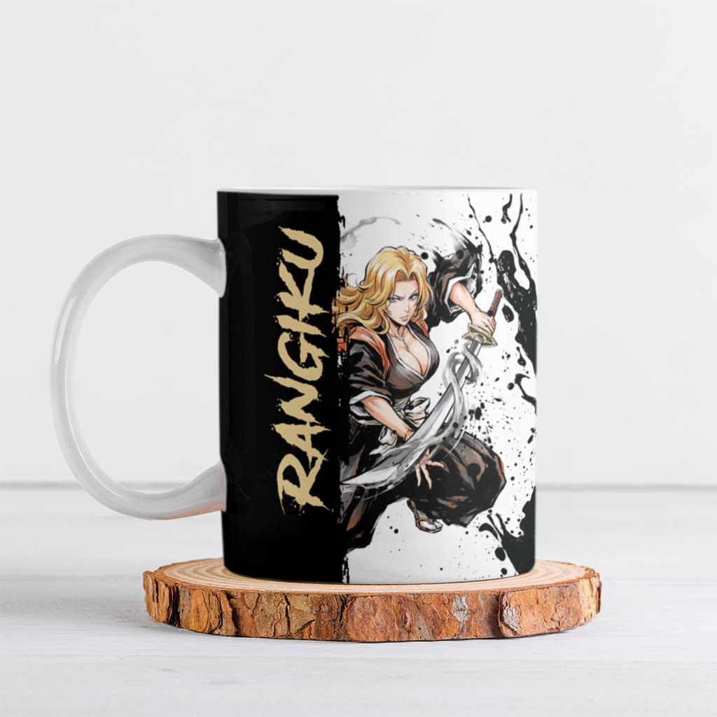 Personalized Rangiku Matsumoto Ceramic Mug Ink Splash Anime Brush Style