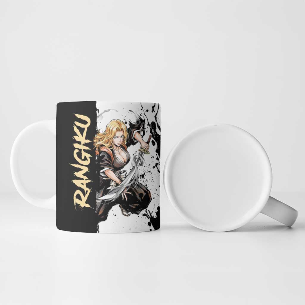 Personalized Rangiku Matsumoto Ceramic Mug Ink Splash Anime Brush Style