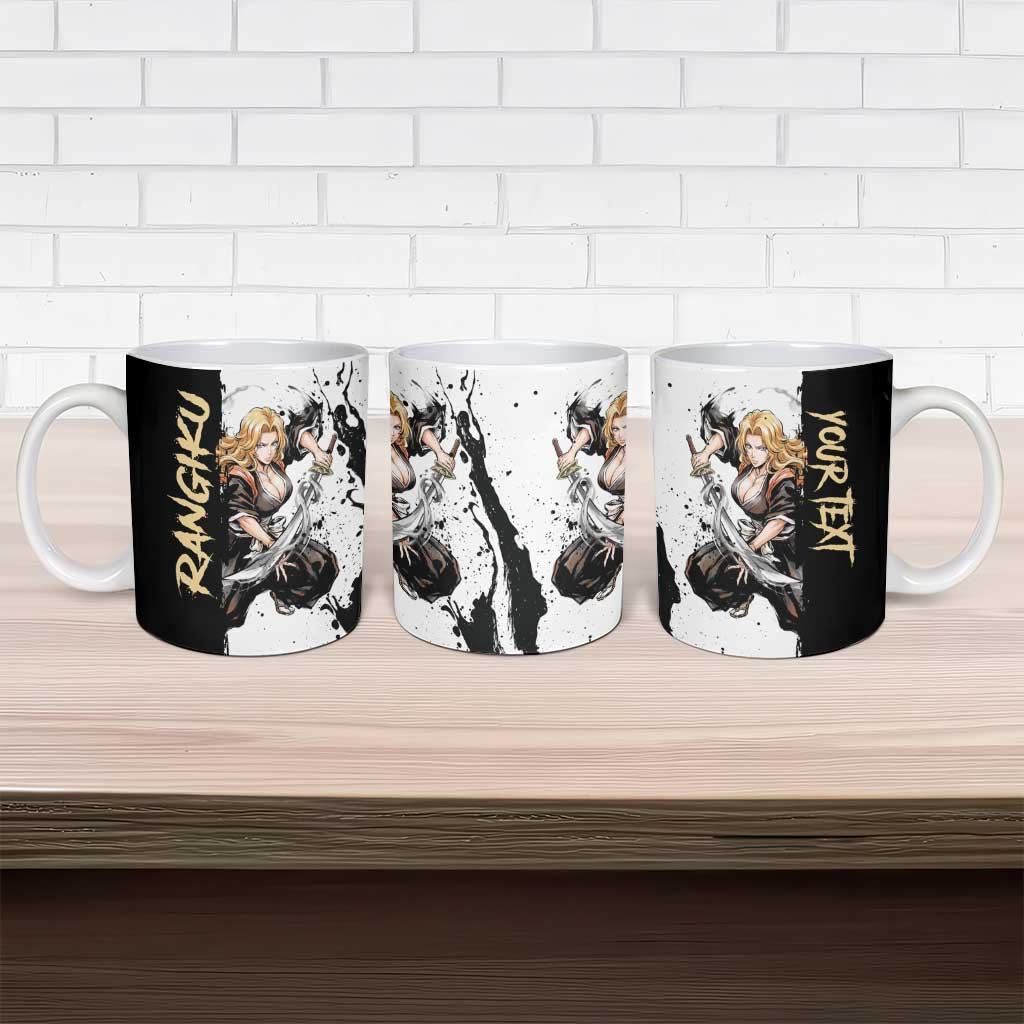 Personalized Rangiku Matsumoto Ceramic Mug Ink Splash Anime Brush Style