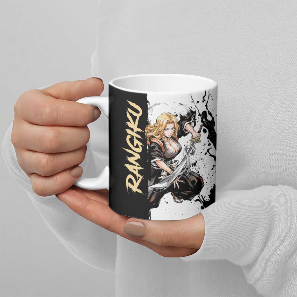 Personalized Rangiku Matsumoto Ceramic Mug Ink Splash Anime Brush Style