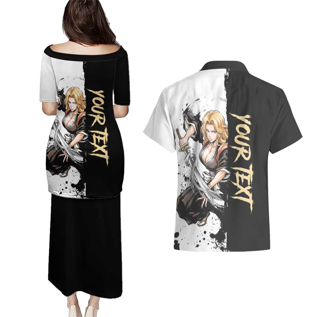 Personalized Rangiku Matsumoto Couples Matching Puletasi and Hawaiian Shirt Ink Splash Anime Brush Style