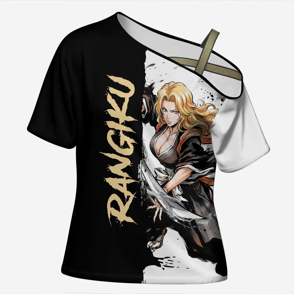 Personalized Rangiku Matsumoto Cross Shoulder Shirt Ink Splash Anime Brush Style