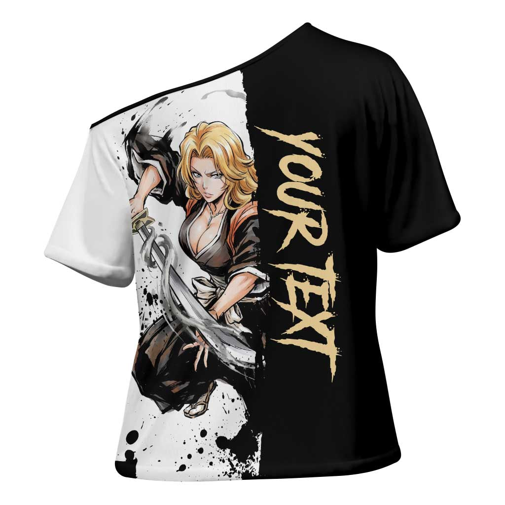 Personalized Rangiku Matsumoto Cross Shoulder Shirt Ink Splash Anime Brush Style