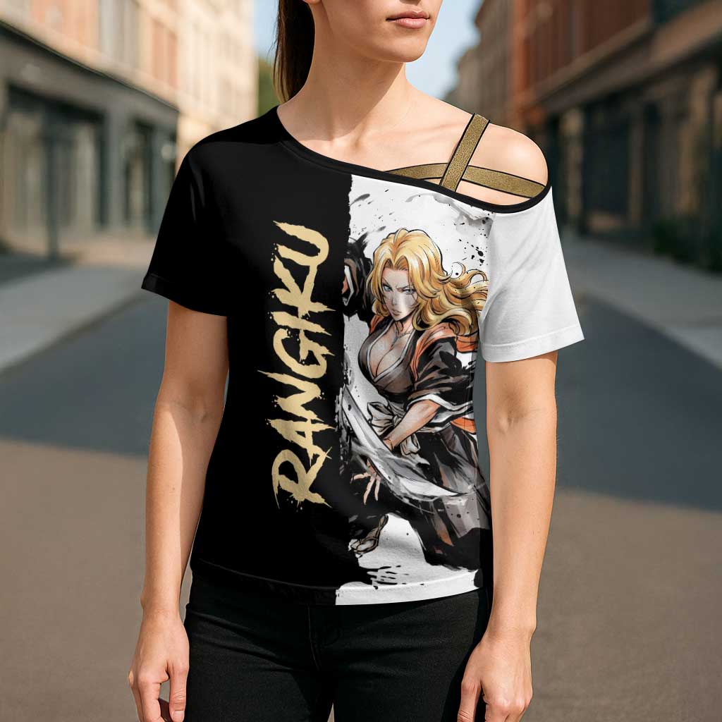 Personalized Rangiku Matsumoto Cross Shoulder Shirt Ink Splash Anime Brush Style
