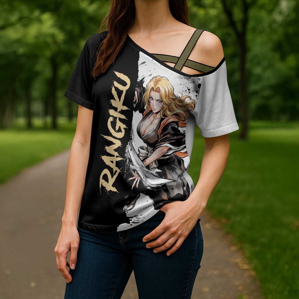 Personalized Rangiku Matsumoto Cross Shoulder Shirt Ink Splash Anime Brush Style