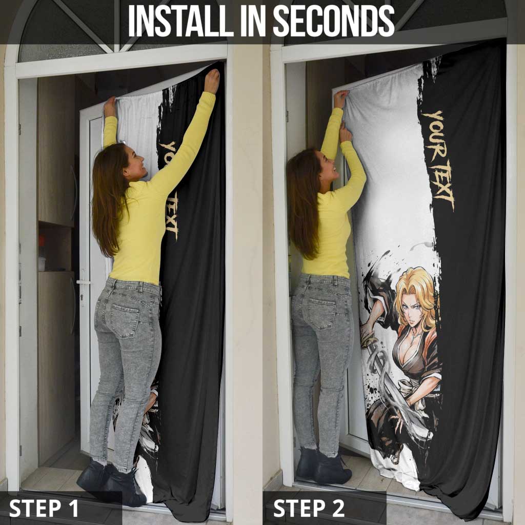 Personalized Rangiku Matsumoto Door Cover Ink Splash Anime Brush Style