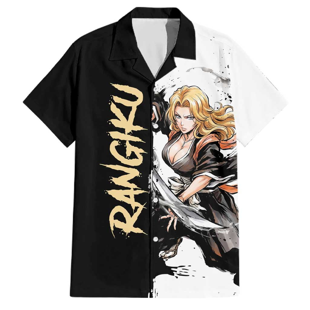 Personalized Rangiku Matsumoto Family Matching Long Sleeve Bodycon Dress and Hawaiian Shirt Ink Splash Anime Brush Style