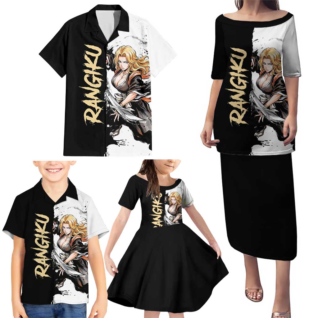 Personalized Rangiku Matsumoto Family Matching Puletasi and Hawaiian Shirt Ink Splash Anime Brush Style