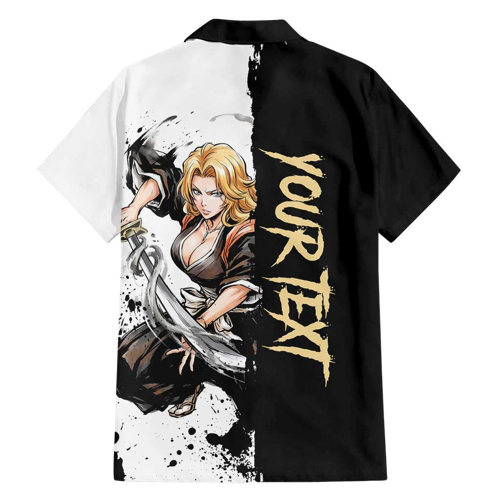 Personalized Rangiku Matsumoto Family Matching Puletasi and Hawaiian Shirt Ink Splash Anime Brush Style