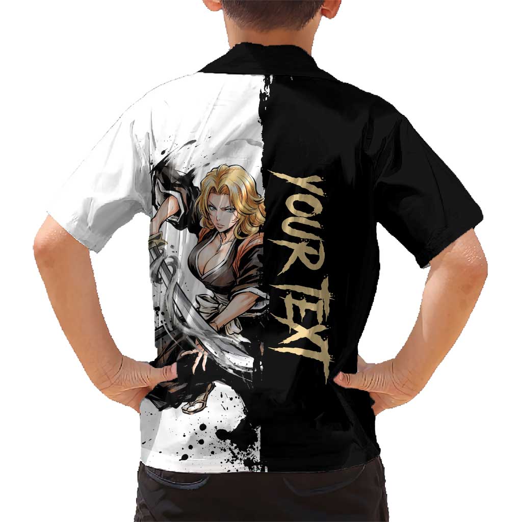 Personalized Rangiku Matsumoto Family Matching Tank Maxi Dress and Hawaiian Shirt Ink Splash Anime Brush Style