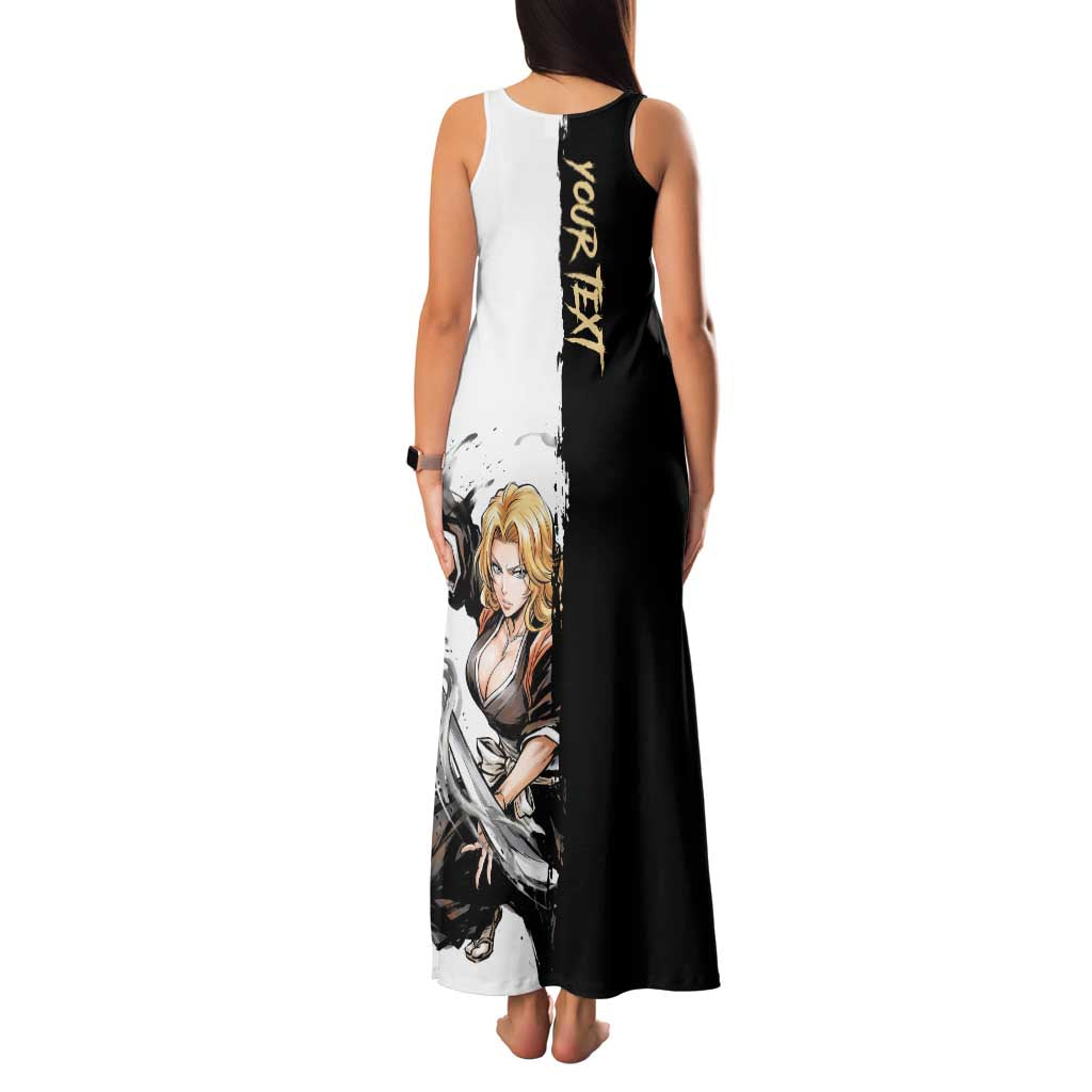 Personalized Rangiku Matsumoto Family Matching Tank Maxi Dress and Hawaiian Shirt Ink Splash Anime Brush Style
