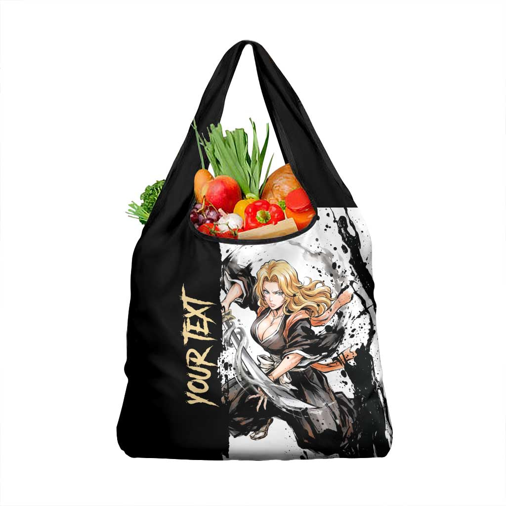 Personalized Rangiku Matsumoto Grocery Bag Ink Splash Anime Brush Style