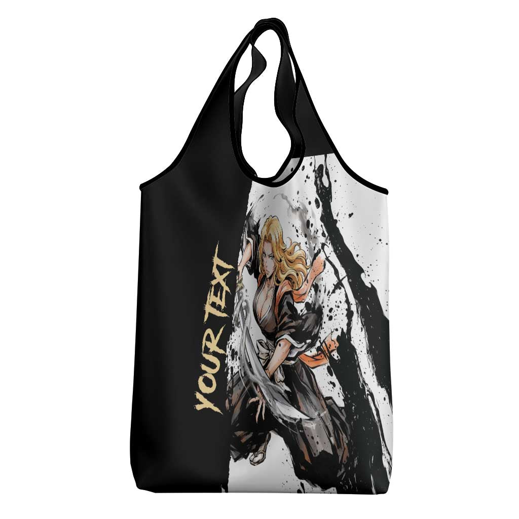 Personalized Rangiku Matsumoto Grocery Bag Ink Splash Anime Brush Style