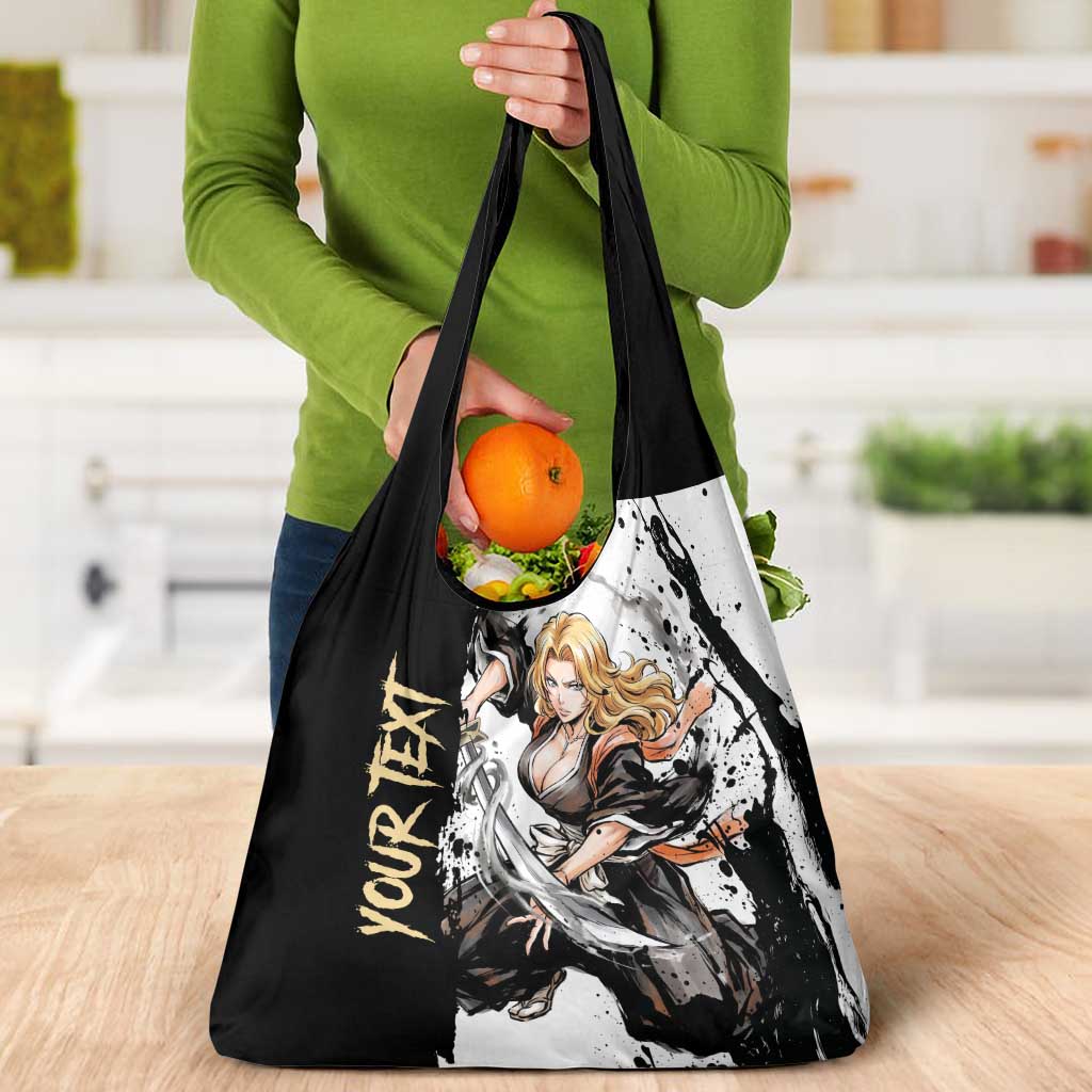 Personalized Rangiku Matsumoto Grocery Bag Ink Splash Anime Brush Style
