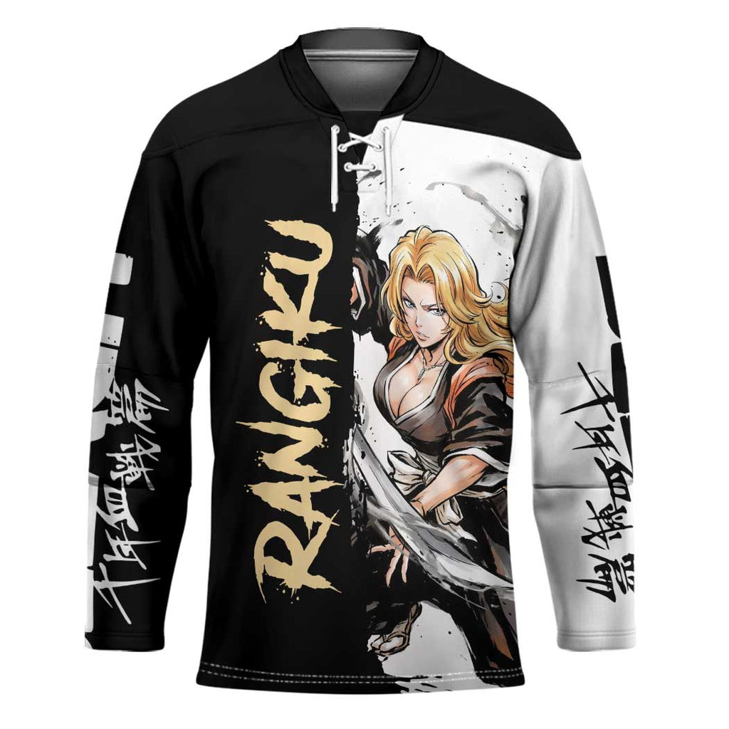 Personalized Rangiku Matsumoto Hockey Jersey Ink Splash Anime Brush Style