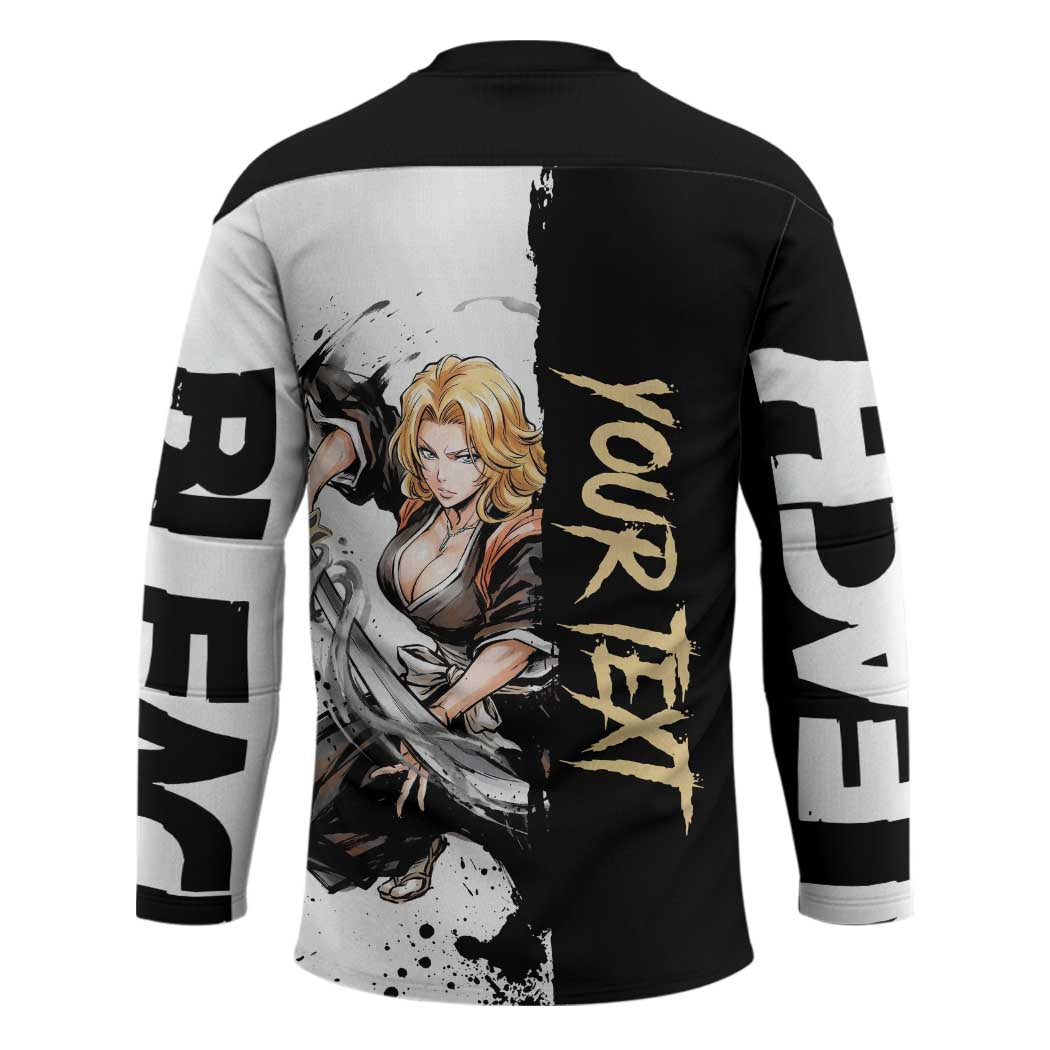 Personalized Rangiku Matsumoto Hockey Jersey Ink Splash Anime Brush Style