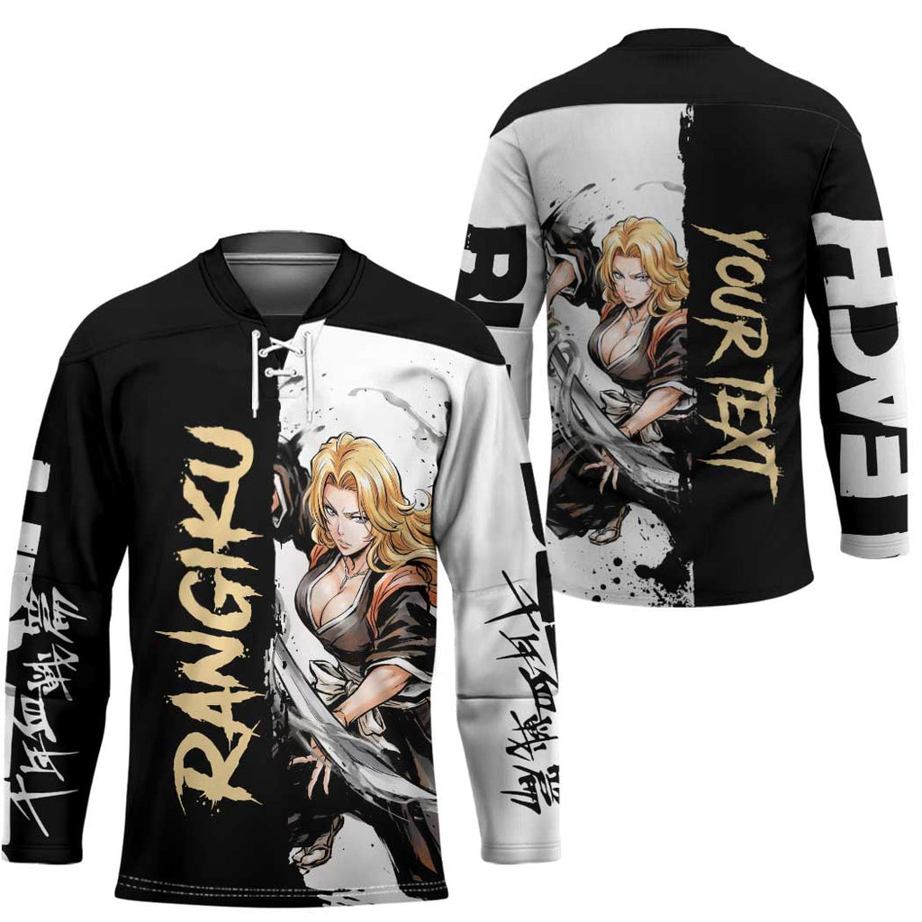 Personalized Rangiku Matsumoto Hockey Jersey Ink Splash Anime Brush Style