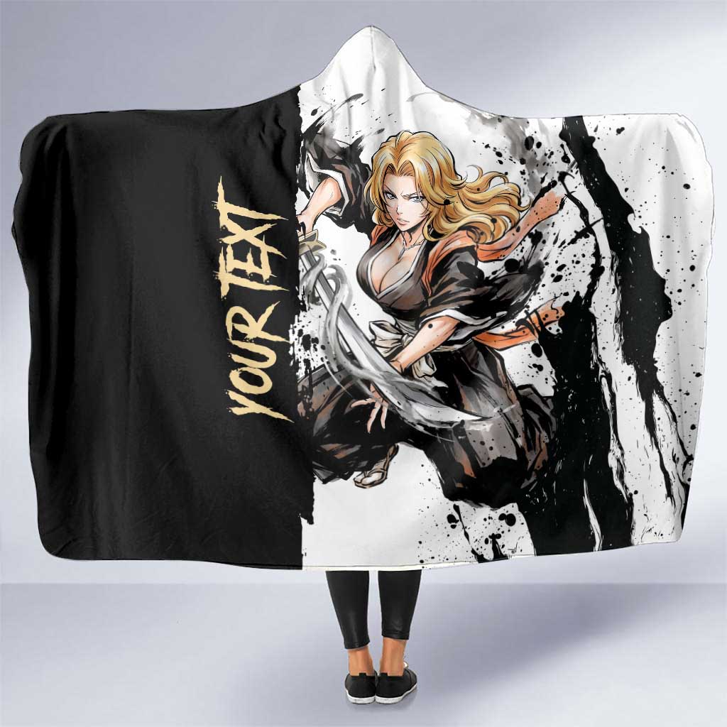 Personalized Rangiku Matsumoto Hooded Blanket Ink Splash Anime Brush Style