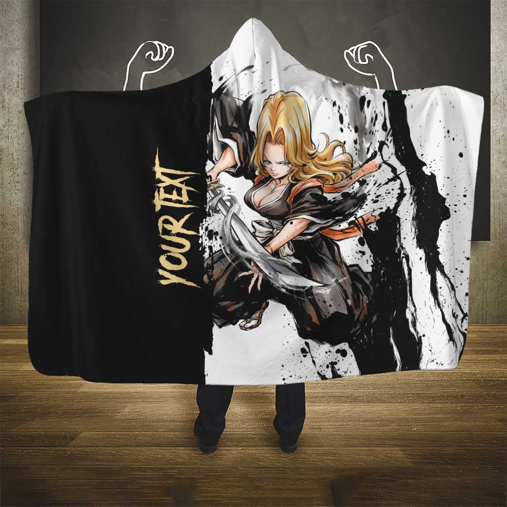 Personalized Rangiku Matsumoto Hooded Blanket Ink Splash Anime Brush Style