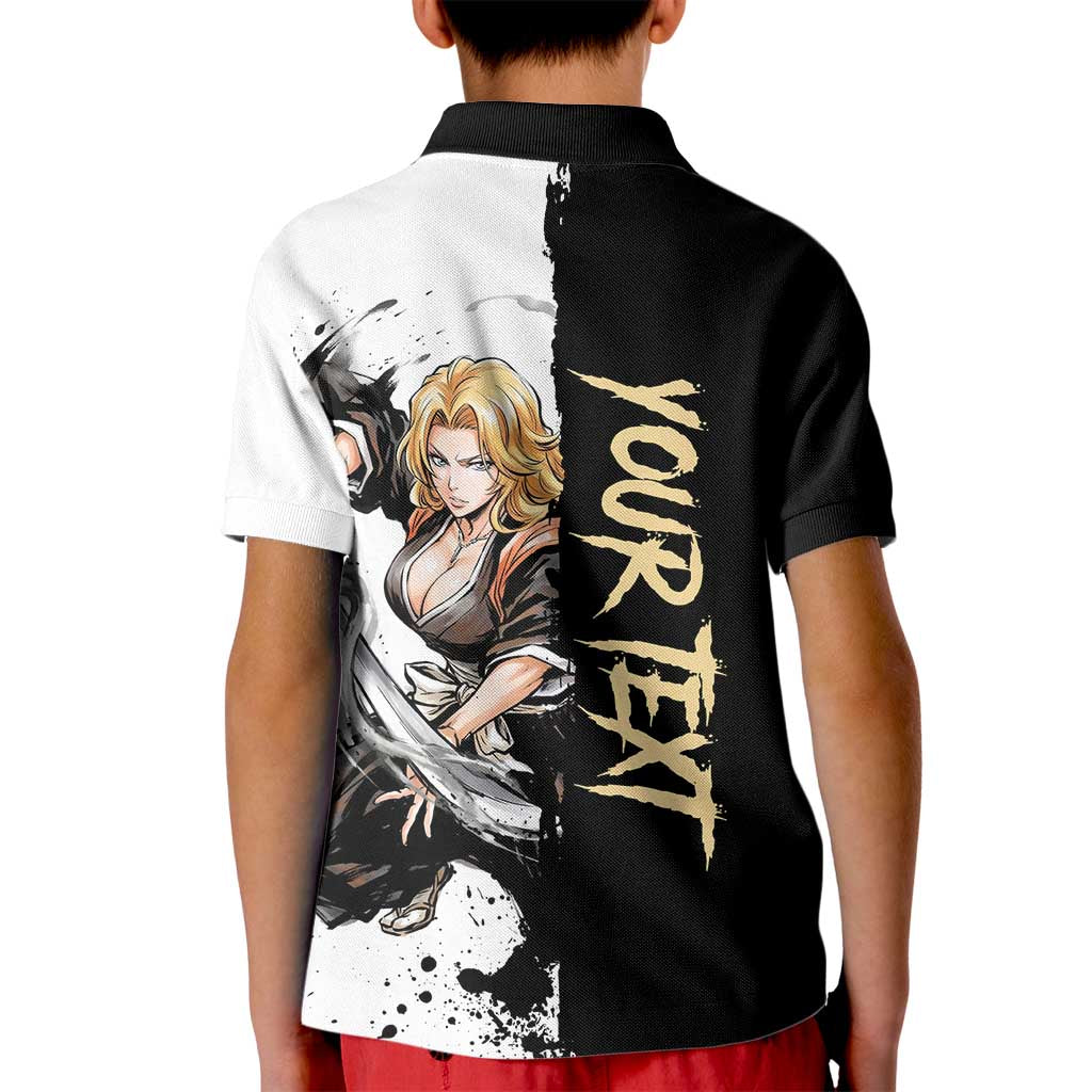 Personalized Rangiku Matsumoto Kid Polo Shirt Ink Splash Anime Brush Style