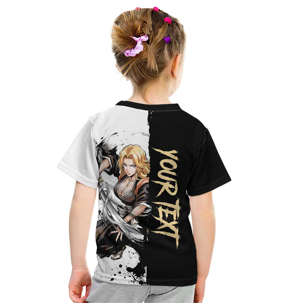 Personalized Rangiku Matsumoto Kid T Shirt Ink Splash Anime Brush Style