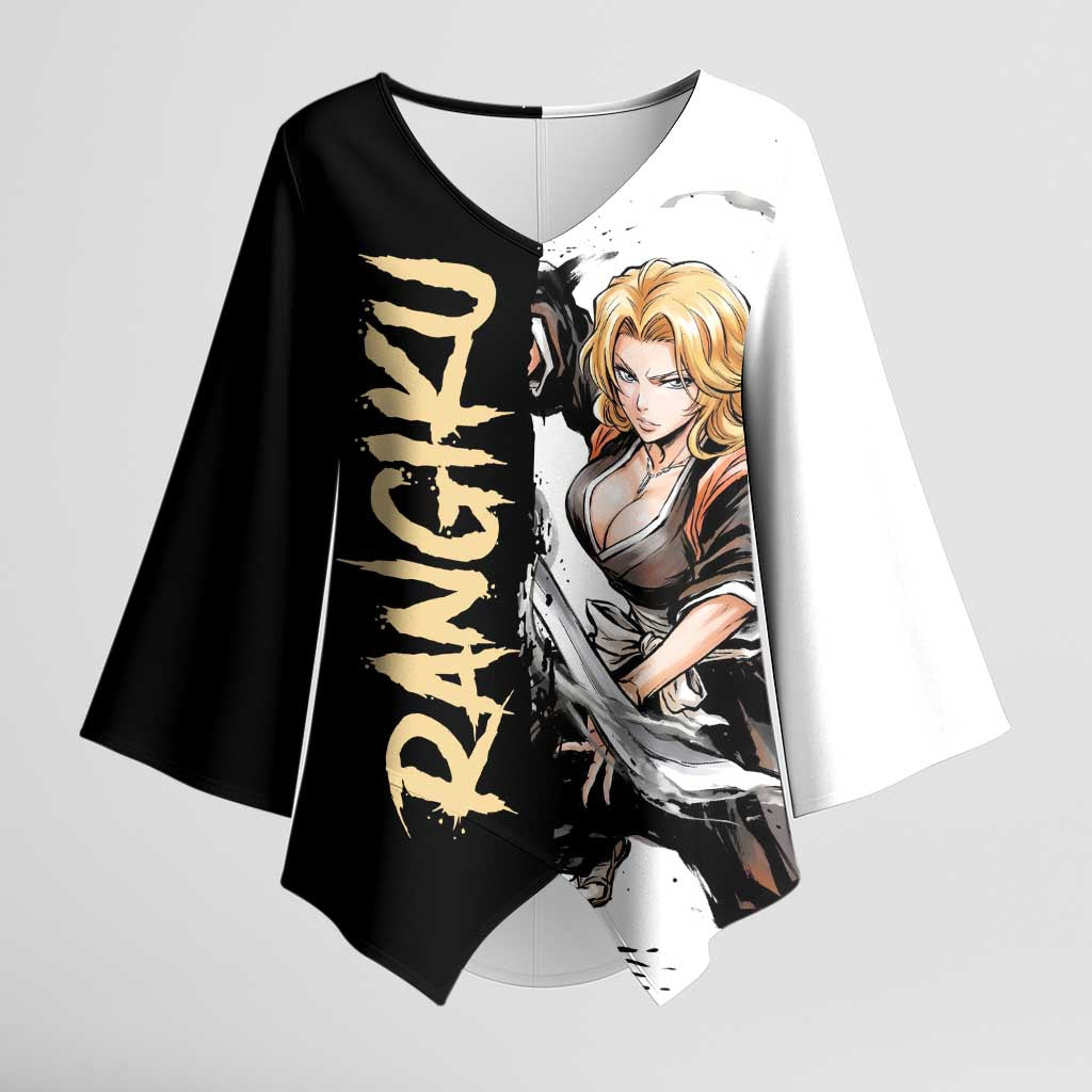 Personalized Rangiku Matsumoto Kimono Sleeve Blouse Ink Splash Anime Brush Style