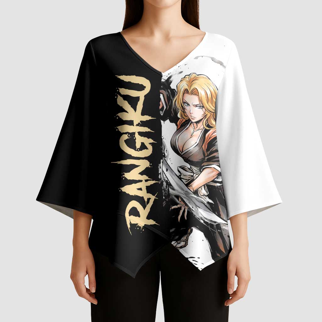 Personalized Rangiku Matsumoto Kimono Sleeve Blouse Ink Splash Anime Brush Style