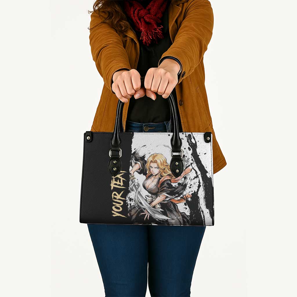 Personalized Rangiku Matsumoto Leather Bag Ink Splash Anime Brush Style