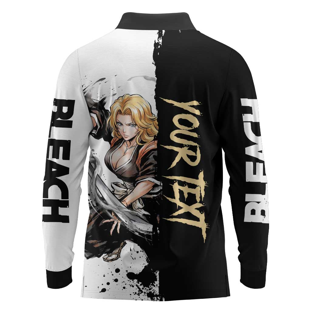 Personalized Rangiku Matsumoto Long Sleeve Polo Shirt Ink Splash Anime Brush Style