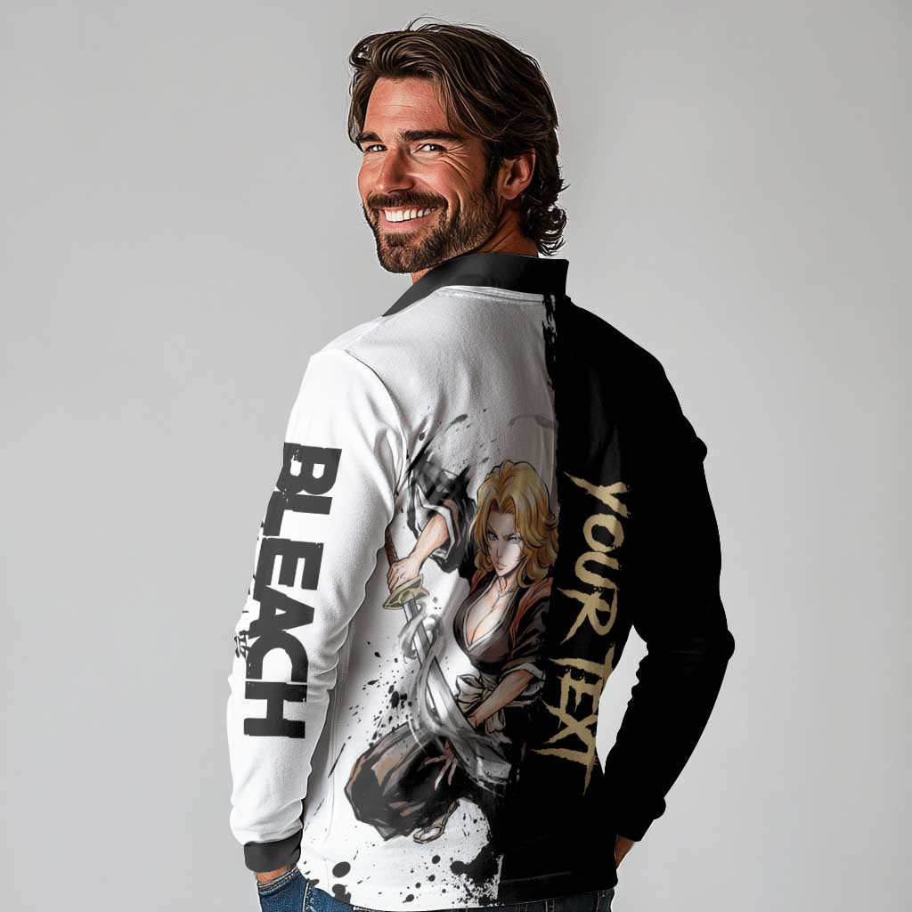Personalized Rangiku Matsumoto Long Sleeve Polo Shirt Ink Splash Anime Brush Style