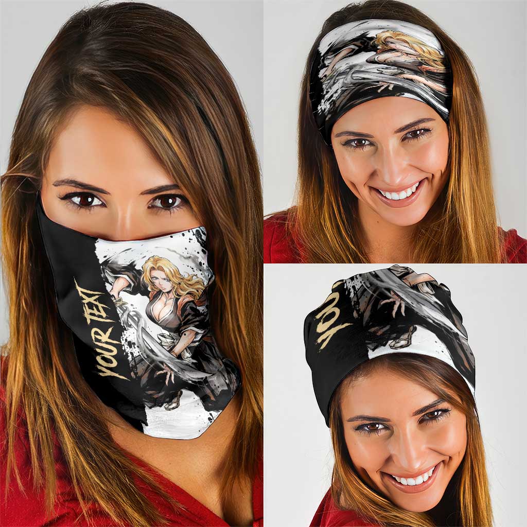 Personalized Rangiku Matsumoto Neck Gaiter Ink Splash Anime Brush Style