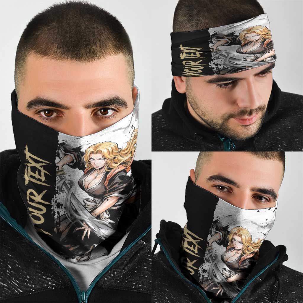 Personalized Rangiku Matsumoto Neck Gaiter Ink Splash Anime Brush Style