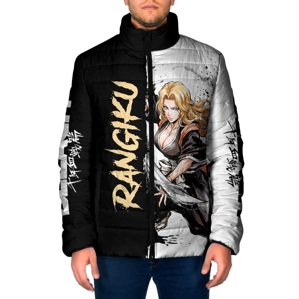 Personalized Rangiku Matsumoto Padded Jacket Ink Splash Anime Brush Style