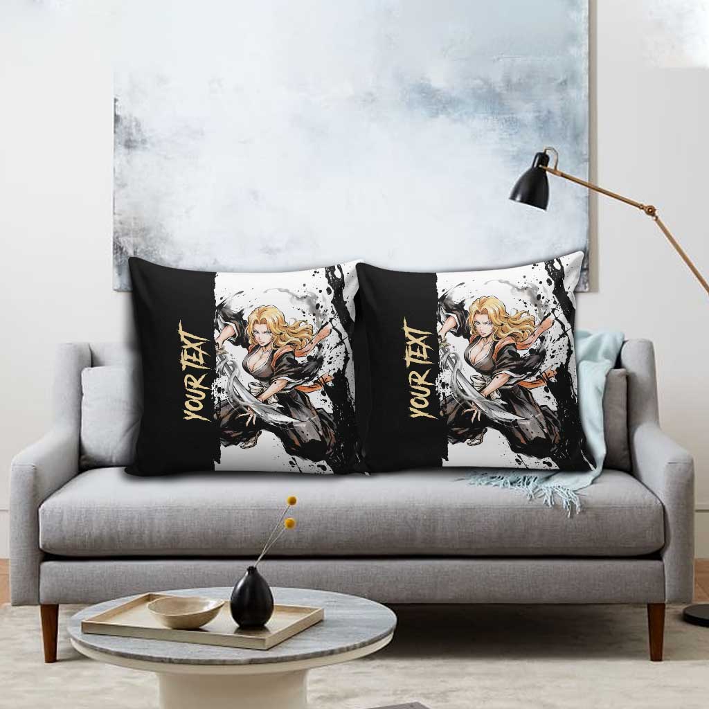 Personalized Rangiku Matsumoto Pillow Cover Ink Splash Anime Brush Style