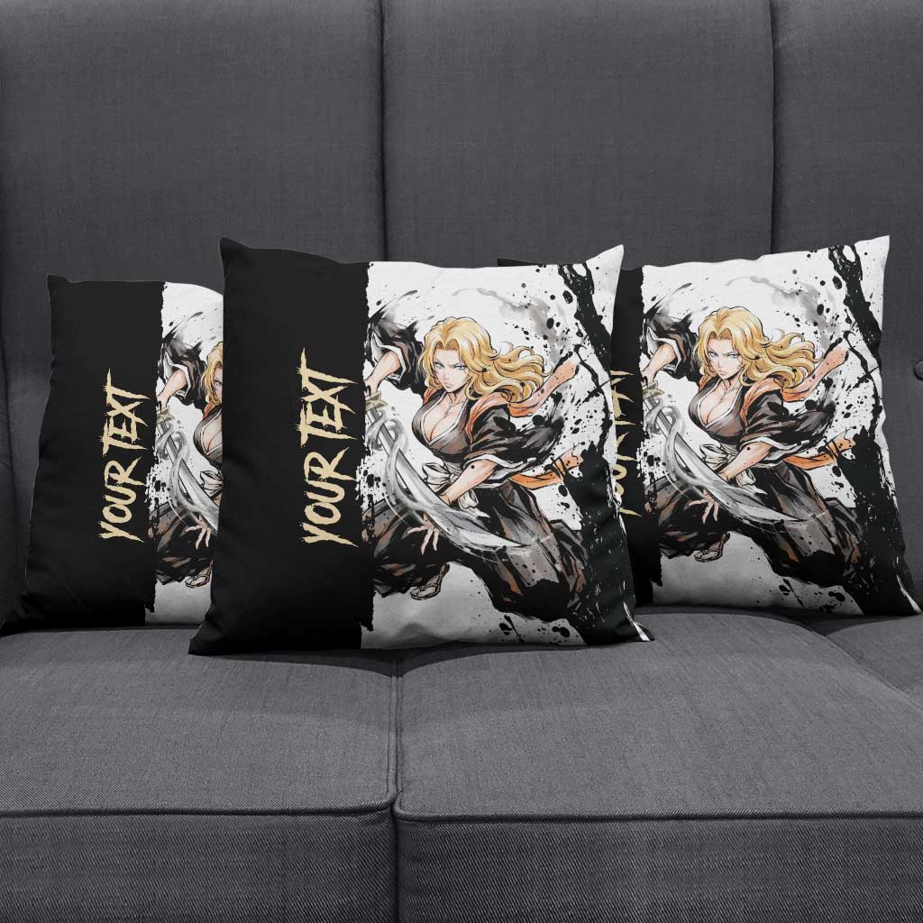 Personalized Rangiku Matsumoto Pillow Cover Ink Splash Anime Brush Style