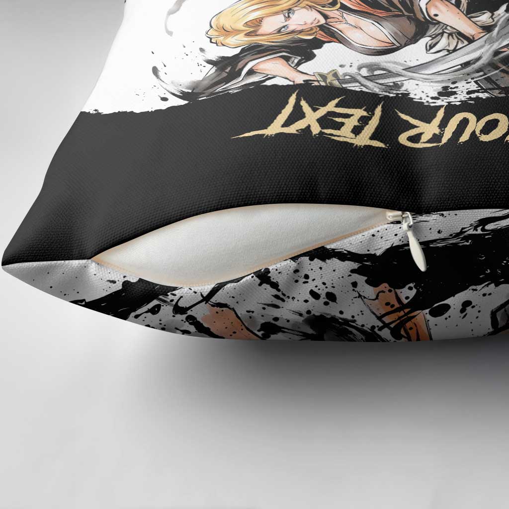 Personalized Rangiku Matsumoto Pillow Cover Ink Splash Anime Brush Style