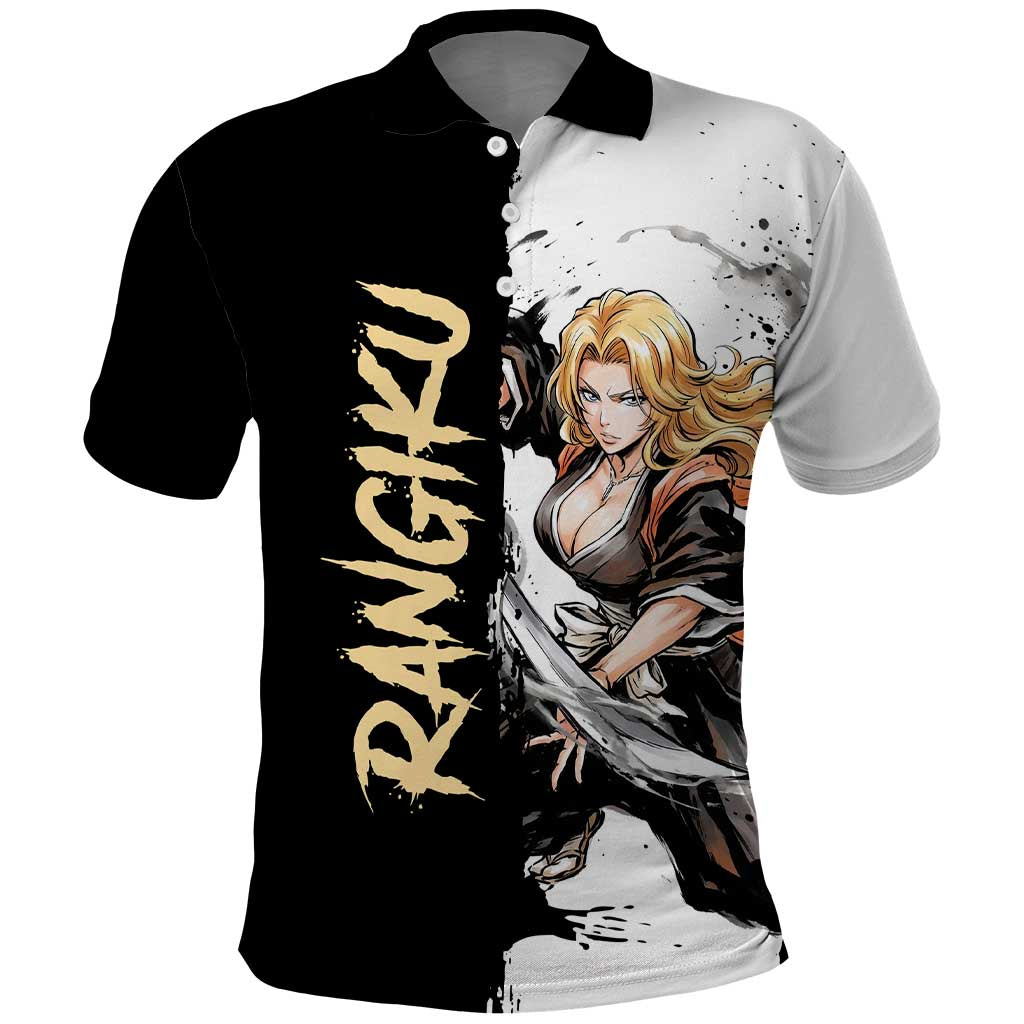 Personalized Rangiku Matsumoto Polo Shirt Ink Splash Anime Brush Style